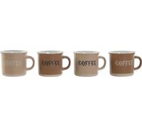 Lot de tasses à café Home ESPRIT marron faïence 180 ml 4 pièces