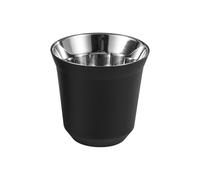 Lot de tasses à expresso de style italien en acier inoxydable 304 à double paroi isotherme, 80/160 ml pour café et liqueur, pour la maison et les fêtes en plein air (noir, taille S)