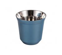 Lot de tasses à expresso de style italien en acier inoxydable 304 à double paroi isotherme, 80/160 ml pour café et liqueur, pour la maison et les fêtes en plein air (bleu clair, taille S)