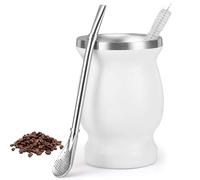 Lot de tasses à maté cuillère et brosse de nettoyage acier inoxydable passe au lave-vaisselle sans danger durable cuisine restaurant café