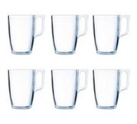 Luminarc Lot de 6 tasses à café en verre 40 cl pour petit-déjeuner Noir