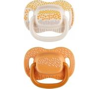 Lot de tétines en silicone Canpol, 0-6 mois, jaune, pack de 2