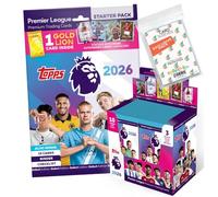 Lot de Topps - Cartes à collectionner Premier League 2025/26 + pochettes exclusives Collect-it (1 démarreur + 1 écran (28 booster))