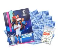 Lot de Topps Ligue des champions 2023/24 Autocollants à collectionner Kit complet + album + pochettes de collection exclusives