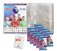 Lot de Topps - Premier League 2025/26 - Cartes à collectionner + pochettes exclusives Collect-it (1 chemise vierge + 10 boosters)