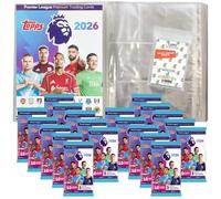 Lot de Topps - Premier League 2025/26 - Cartes à collectionner + pochettes exclusives Collect-it (1 chemise vierge + 20 boosters)