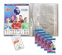 Lot de Topps - Premier League 2025/26 Trading Cards + pochettes exclusives Collect-it (1 chemise vierge + 5 boosters)