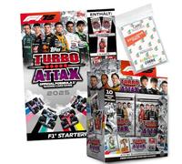 Lot de Topps - Turbo Attax Formule 1 2025 - Cartes à collectionner + pochettes exclusives Collect-it (1 démarreur + 1 écran (24 booster))