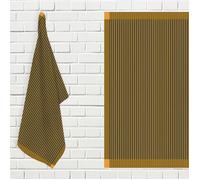 Lot de torchons de cuisine coton KENT anthracite et jaune, par Soleil d'ocre