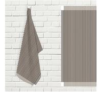 Lot de torchons de cuisine coton KENT ecru et noir, par Soleil d'ocre