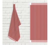 Soleil d'ocre Lot de torchons de Cuisine Coton Kent Rouge et Blanc