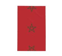 Lot de torchons de cuisine gaufrés Drapeau du Maroc - Torchons avec boucle de suspension - Idéal pour la salle de bain, les tâches ménagères et la décoration