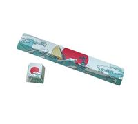 Lot de touches élégantes en PBT Dye-subbed pour claviers mécaniques, motif imprimé sur la mer, design stable