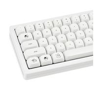 Lot de touches minimalistes Ghost PBT 124 touches blanches avec joli thème d'Halloween, profil MOA, teinture sublimée à cinq côtés pour clavier mécanique Cherry MX Switches
