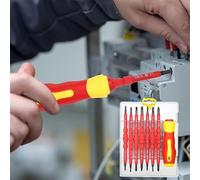 Lot de tournevis isolés pour électriciens, lot de tournevis 8 en 1 pour électricien, manche isolant en acier S2, embouts Torx® magnétiques à croix avec intaille