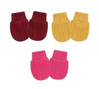 Lot de trois gants de protection pour bébé flexible pour éviter les rayures du visage Couvre-mains en coton pour bébé pour peau délicate