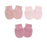 Lot de trois gants de protection pour bébé flexible pour éviter les rayures du visage Couvre-mains en coton pour bébé pour peau délicate