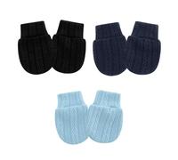 Lot de trois gants de protection pour bébé flexible pour éviter les rayures du visage Couvre-mains en coton pour bébé pour peau délicate