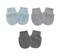 Lot de trois gants de protection pour bébé flexible pour éviter les rayures du visage Couvre-mains en coton pour bébé pour peau délicate