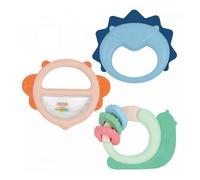 Ludi – Trio de hochets pour bébé – Éveil & dentition, légers, colorés – Lot multicolore