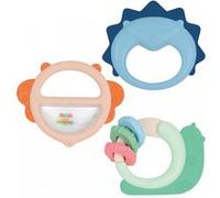 Ludi – Trio de hochets pour bébé – Éveil & dentition, légers, colorés – Lot multicolore