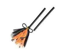 Lot de trois pêches pour chat et appâts à plumes colorés pour une variété | Les pêches présentées sur les photos ont des tiges noires, des détails de nœud et des grappes de ressorts. Un leurre est