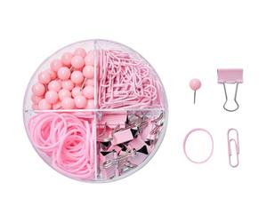 Lot de Trombones de Bureau Métalliques Roses pour Documents | Réutilisables, Multi-usage, Fixation du Papier, Usage Maison et Bureau, Lot Pratique en Plastique