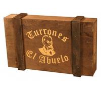 Lot de Turrons artisanaux dans une boîte en bois foncé, El Abuelo. 2KG - (turron espagnol, touron, nougat) - Pack (4 x 300 G, 1 x 500 G, 2 x 150 G) - Fabriqué et envoyé de Jijona, Alicante.