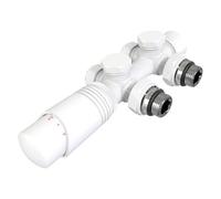 Lot de vannes de radiateur anthracite avec thermostat et bloc de robinet pour un contrôle efficace de la température dans les salles de bains G1/2 en laiton