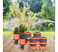 Lot de vannes et connecteurs de contrôle de débit en caoutchouc pour tuyau d'arrosage - Anti-fuites - Facile à installer - Pour tuyau d'arrosage standard - 2 valves - 4 connecteurs