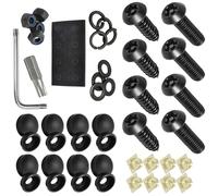 Lot de vis de fixation de plaque d'immatriculation de voiture en acier inoxydable professionnel - Kit complet de matériel adapté pour immatriculation des véhicules américains - Vis de plaque