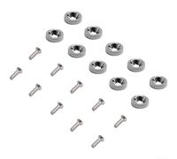Lot de vis d'espacement M6 avec 10 rondelles pour couvercle de batterie pour garde-boue Fender et cadre de plaque d'immatriculation (gris argenté)