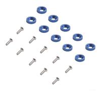 Lot de vis d'espacement M6 avec 10 rondelles pour couvercle de batterie pour garde-boue Fender et cadre de plaque d'immatriculation (bleu)