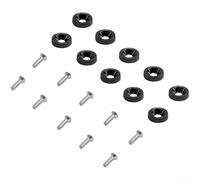 Lot de vis d'espacement M6 avec 10 rondelles pour couvercle de batterie pour garde-boue Fender et cadre de plaque d'immatriculation (Noir)