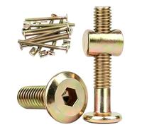 Lot de vis pour meubles M6 x 70mm, 20vis pour lit avec écrous cylindriques | 10 vis d'assemblage et 10 écrous, vis de haute qualité pour lit d'enfant, vis à six pans creux pour le bricolage