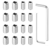 Lot de vis pour poignée de porte de réfrigérateur en acier inoxydable M6 (A | Tête à six pans creux, facile à installer, ajustement sûr, empêche le dénudage, finition argentée