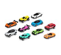 Lot de voitures jouets Die-Cast - Dickie Toys - Lot de 10 - Roue libre - Longueur 7 cm - Multicolore - Métal - Manuelle