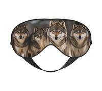 Lot de Wolves_75800150 - Masque de sommeil double face en soie - Masque réglable bloquant la lumière pour les yeux pour les yeux pour les voyages pour homme et femme, doux et confortable, 20 x 10 cm