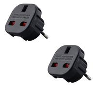 Lot de X2 - Adaptateur Prise Anglaise vers France - Adaptateur Anglais Français - Type G vers Type C - Compact et Léger( Noir)
