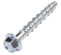 Lot de10 Vis pour béton à tête hexagonale à embase/collerette Ø6x50 mm-fixation directe sans cheville-pour clé à 6 pans 7.5