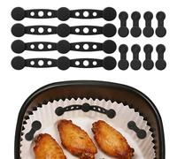Lot de12 Aimant pour Air Fryer, Aimants silicone pour Air Fryer accessoires,clips magnétiques réutilisables pour maintenir papier sulfurisé,évite brûlures et plis,fixation Samarium-Cobalt,paniers fer
