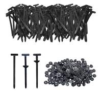 Lot de180 Attaches Câbles Noires Robustes,Nylon Autobloquant Résistant aux UV et à la Chaleur, Universelles Rivets en Plastique,Bumper Retainer Clips,Fixation & Réparation (Auto, Bricolage, Jardin)