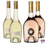 Lot découverte Miraval 4x75cL- 2 Studio by Miraval 2021 Blanc 75cL 13% & 2 Côtes de Provence Rosé 2021 75cL 13%