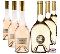 Lot découverte Miraval 6x75cL- 3 Studio by Miraval 2021 Rosé 75cL 12.5% & 3 Côtes de Provence Blanc 2021 75cL 13%