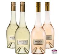 Lot découverte Studio by Miraval 4x75cL - 2 Studio by Miraval 2021 Rosé 75cL 12.5% & 2 Studio by Miraval 2021 Blanc 75cL 13%