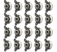 Lot d'écrous à ailettes - Vis ergonomiques en acier - 6,35 mm - Écrous de quincaillerie - Pour papa, homme, adulte, automobile, meubles, réparation à la maison