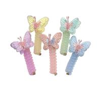 Lot d'élastiques à cheveux en forme de papillon avec strass brillants, étoiles, cœurs, colorés, spirales, élastiques en polyester doux, à faire soi-même
