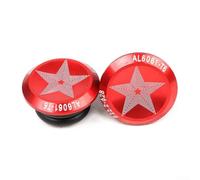 Lot d'embouts de guidon de vélo en alliage d'aluminium pour guidon de 15 mm à 20 mm de diamètre intérieur avec rondelles en caoutchouc (rouge)