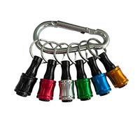 Lot d'embouts de vissage portatifs avec tige hexagonale de 1/4" - Tige hexagonale dorée à trois fentes - Barre porte-clés - En aluminium léger