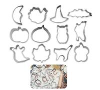 Lot d'emporte-pièces d'Halloween tranchants et durables pour la pâtisserie, passent au lave-vaisselle avec formes rares pour les travaux manuels de fête